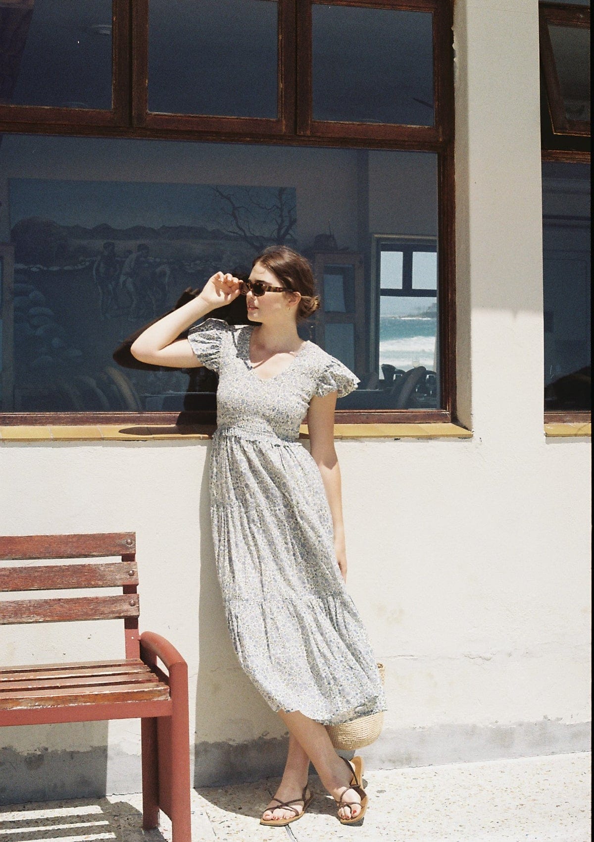 Emilia Day Dress | Vintage Posy Bleu