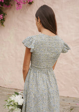 Emilia Day Dress | Vintage Posy Bleu