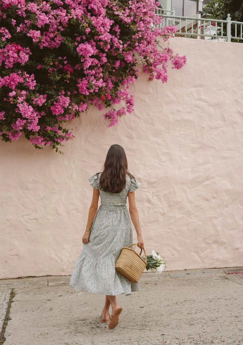 Emilia Day Dress | Vintage Posy Bleu