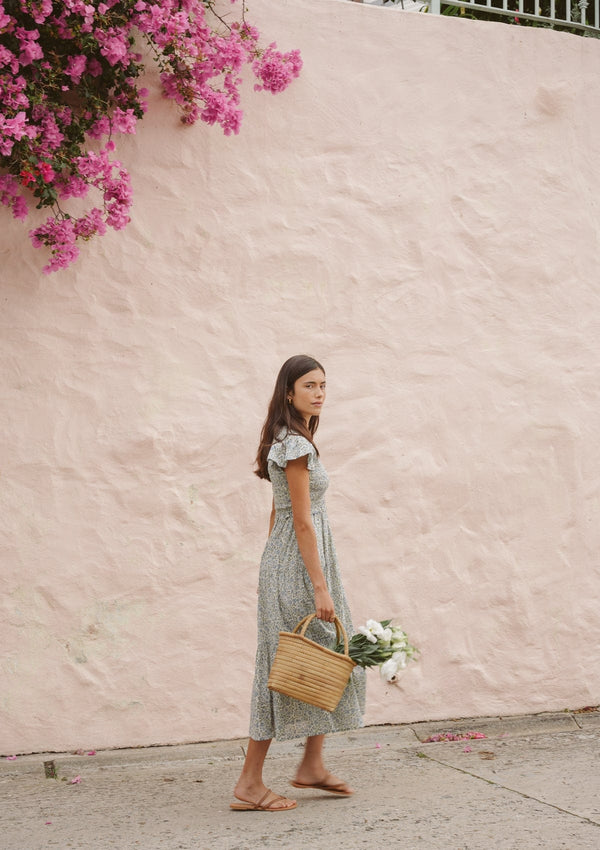 Emilia Day Dress | Vintage Posy Bleu