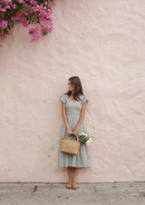 Emilia Day Dress | Vintage Posy Bleu