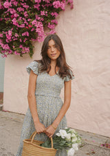 Emilia Day Dress | Vintage Posy Bleu