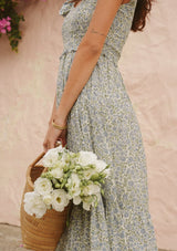 Emilia Day Dress | Vintage Posy Bleu