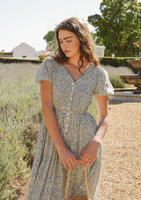 Clementine Day Dress | Vintage Posy Bleu