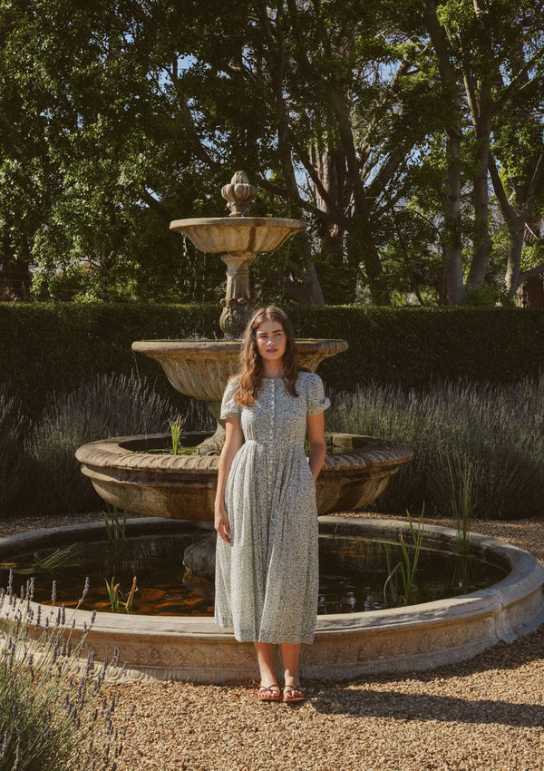 Clementine Day Dress | Vintage Posy Bleu