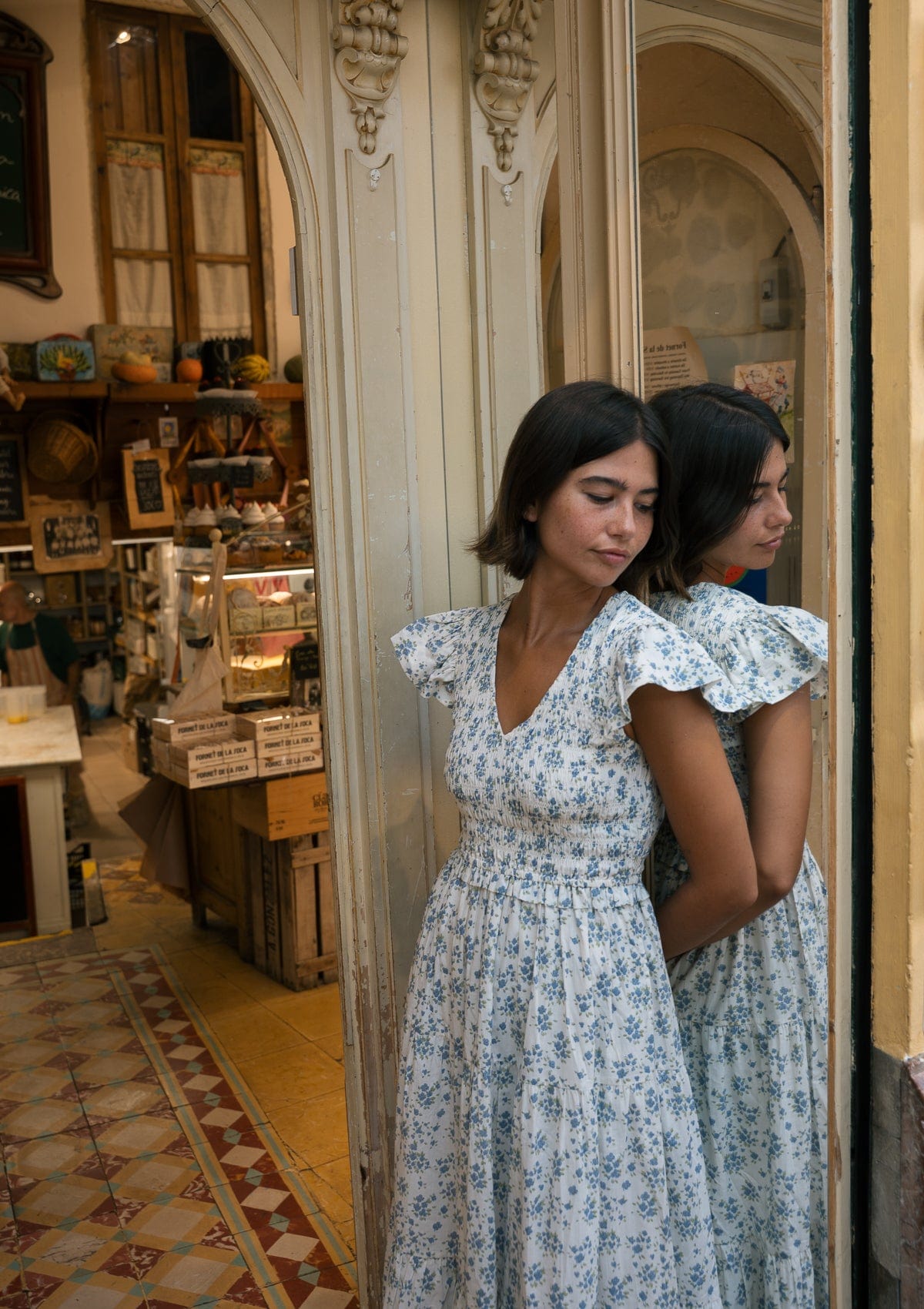Emilia Day Dress | Elinor Garden Creme