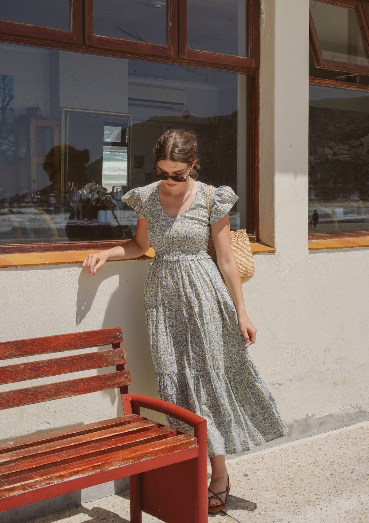 Emilia Day Dress | Vintage Posy Bleu