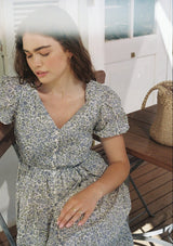 Clementine Day Dress | Vintage Posy Bleu