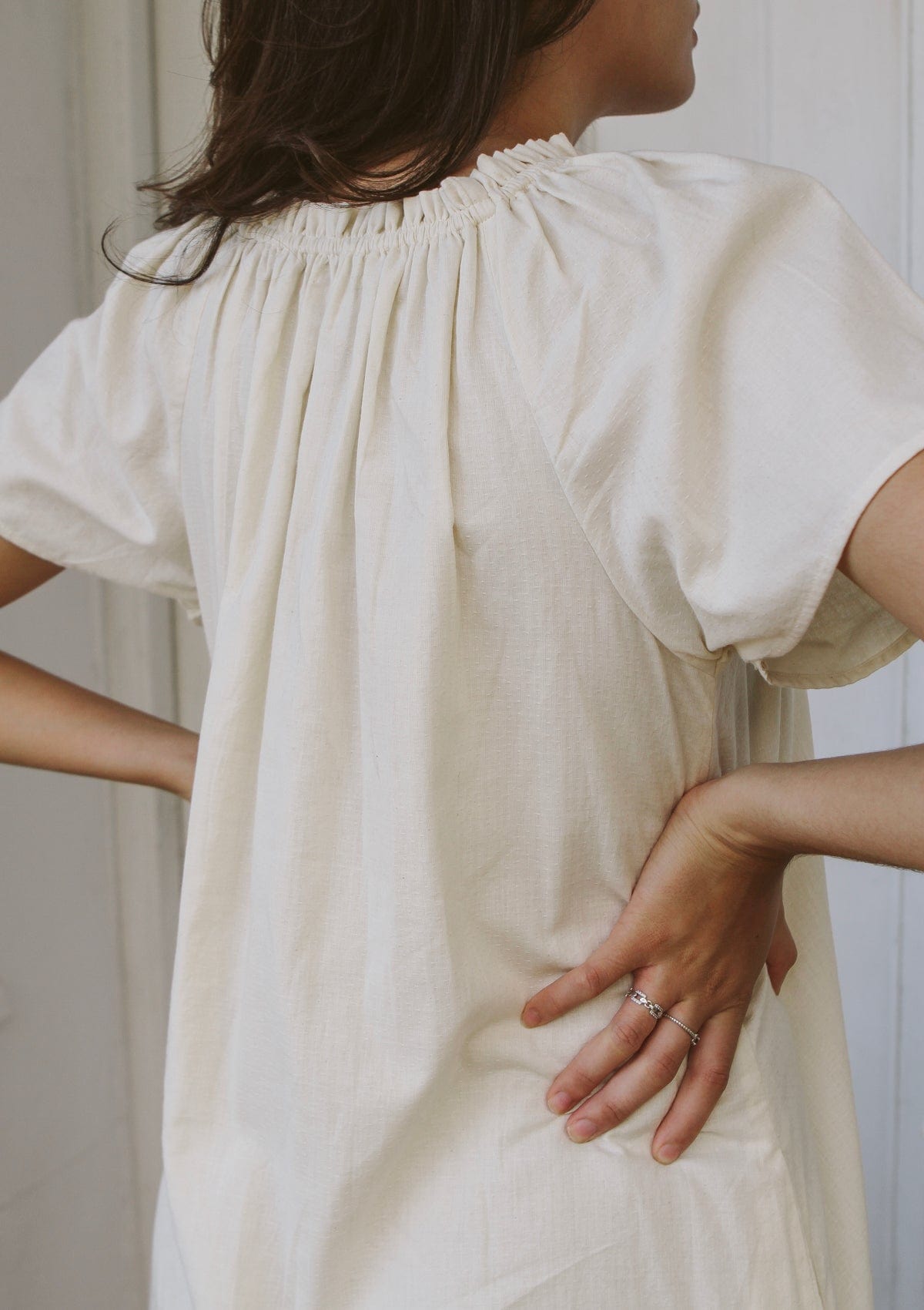 Enid House Dress | Natural Dobby