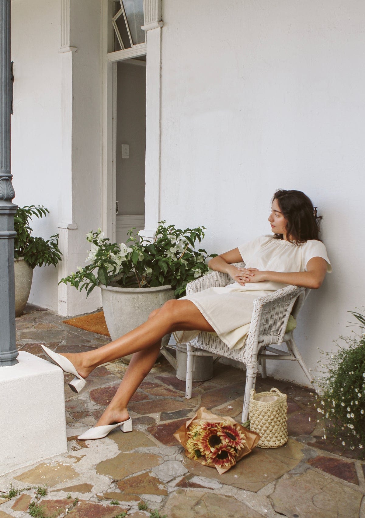 Enid House Dress | Natural Dobby