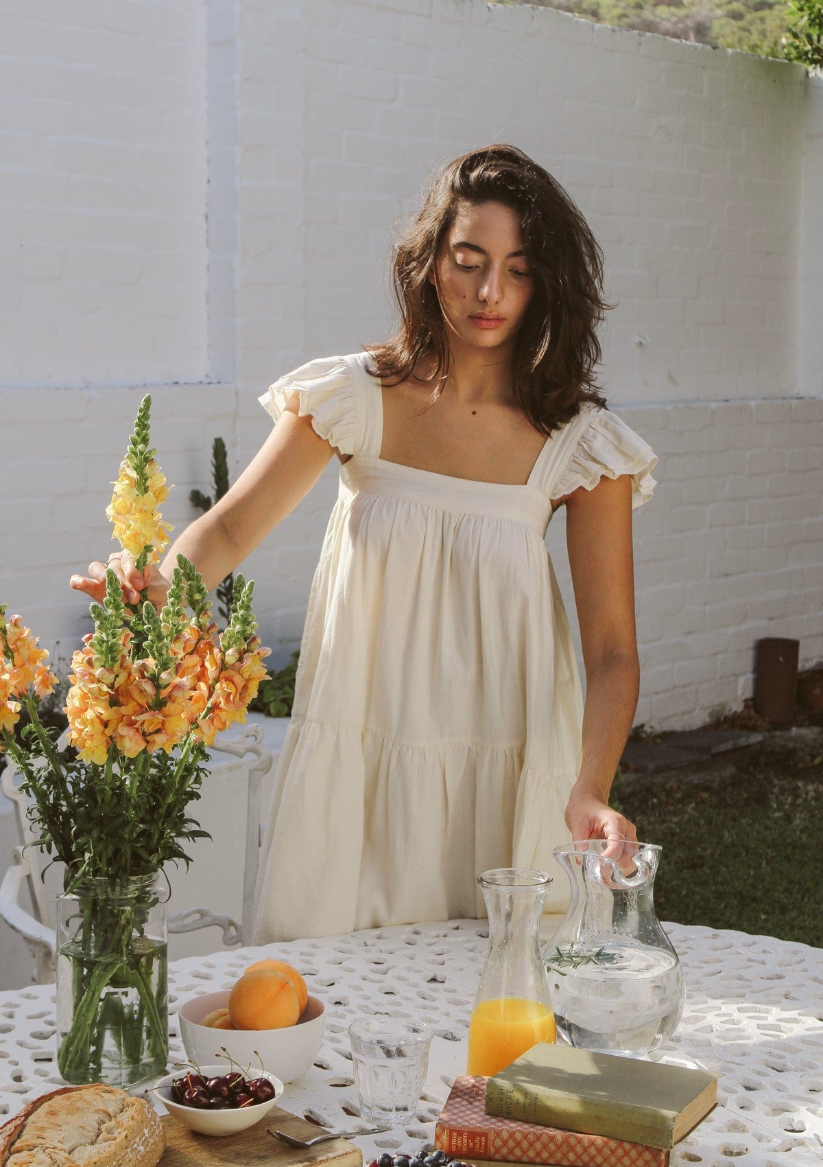 Olivia House Dress | Natural Dobby